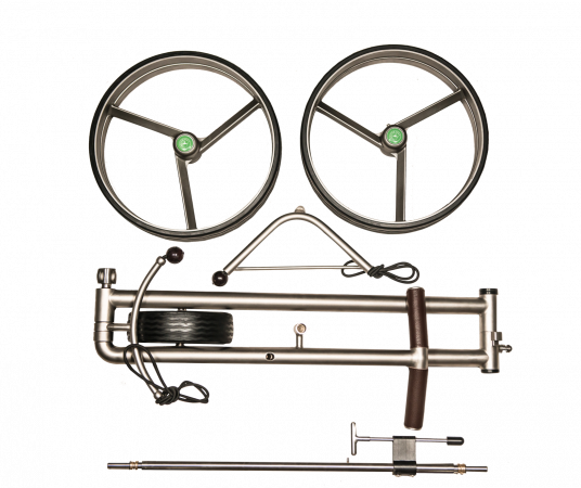 Fasan®, Ausstellungsstück, Edelstahl Golf Trolley schnell-zerlegbar/-klappbar, in Titan-Optik, mit winzigen Zerkratzen auf Trolley-Rahmen